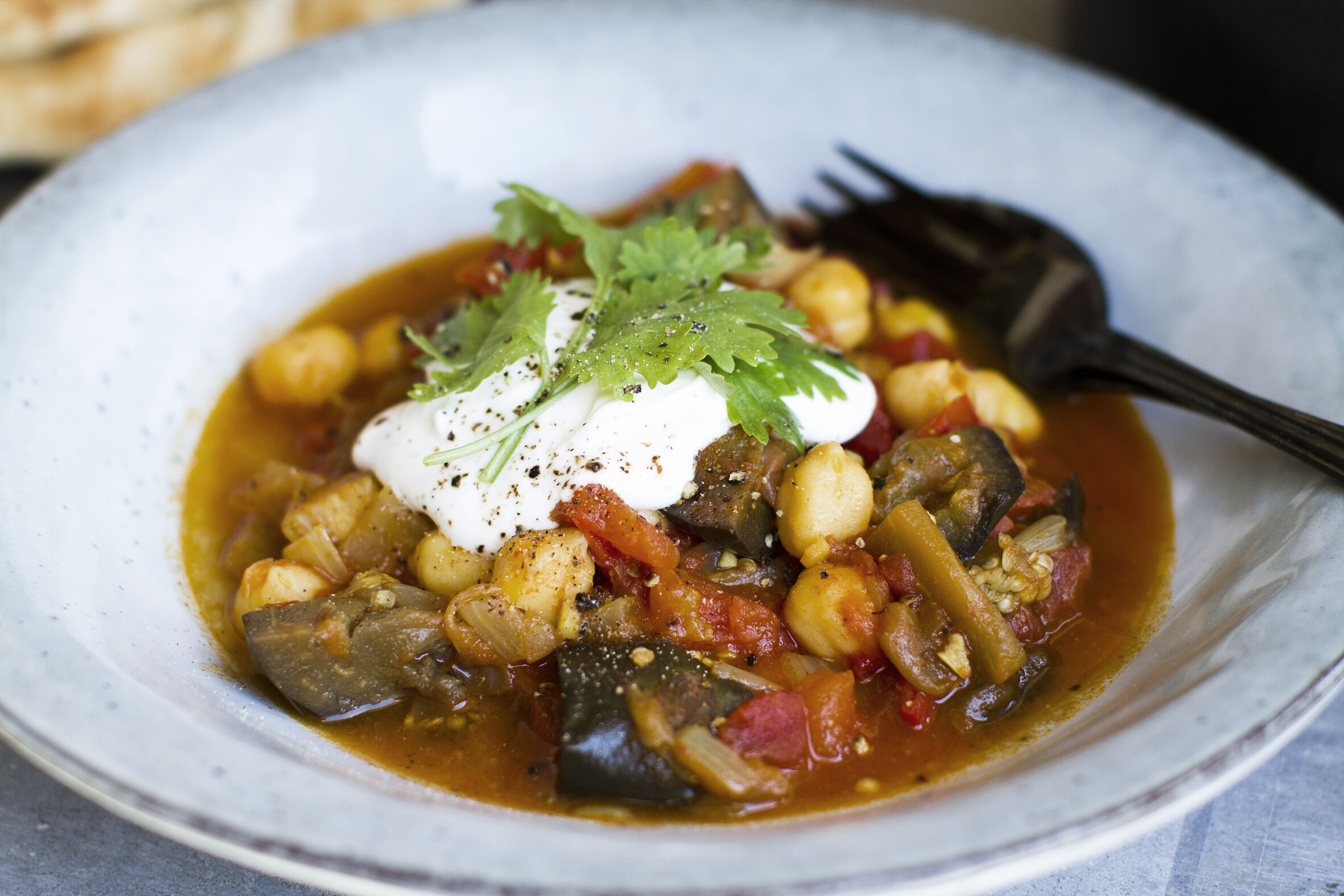 Ayurvedic vegetable salad & eggplant curry